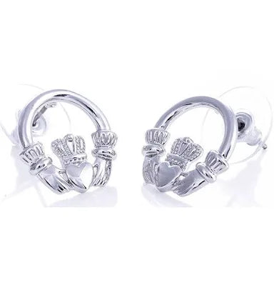 Newgrange Silver Claddagh Earrings