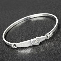 Equilibrium Christening Braclet with Heart & Clear Stone