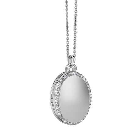 Newbridge Silverplated locket with clear stones