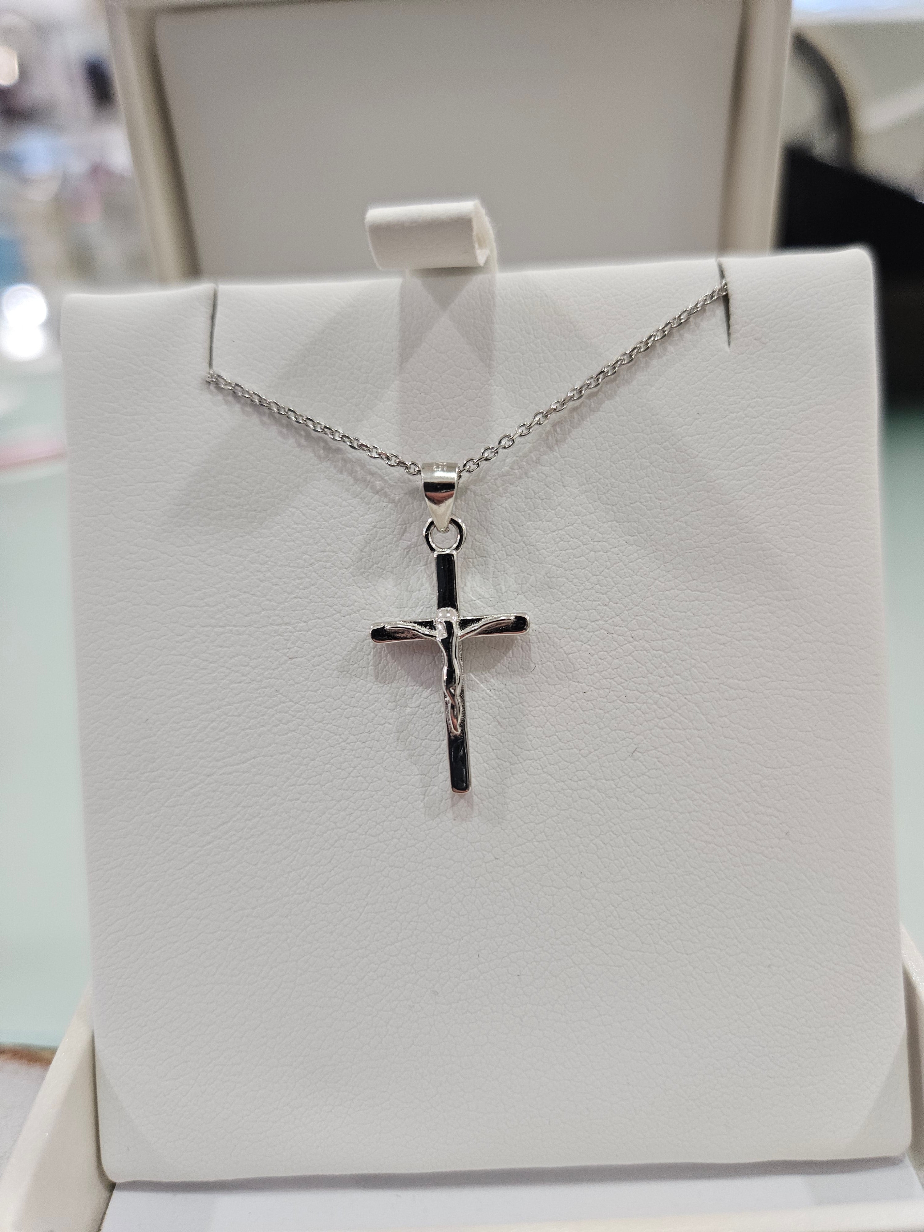 First Communion Sterling Silver Pendant Cross Crucifix