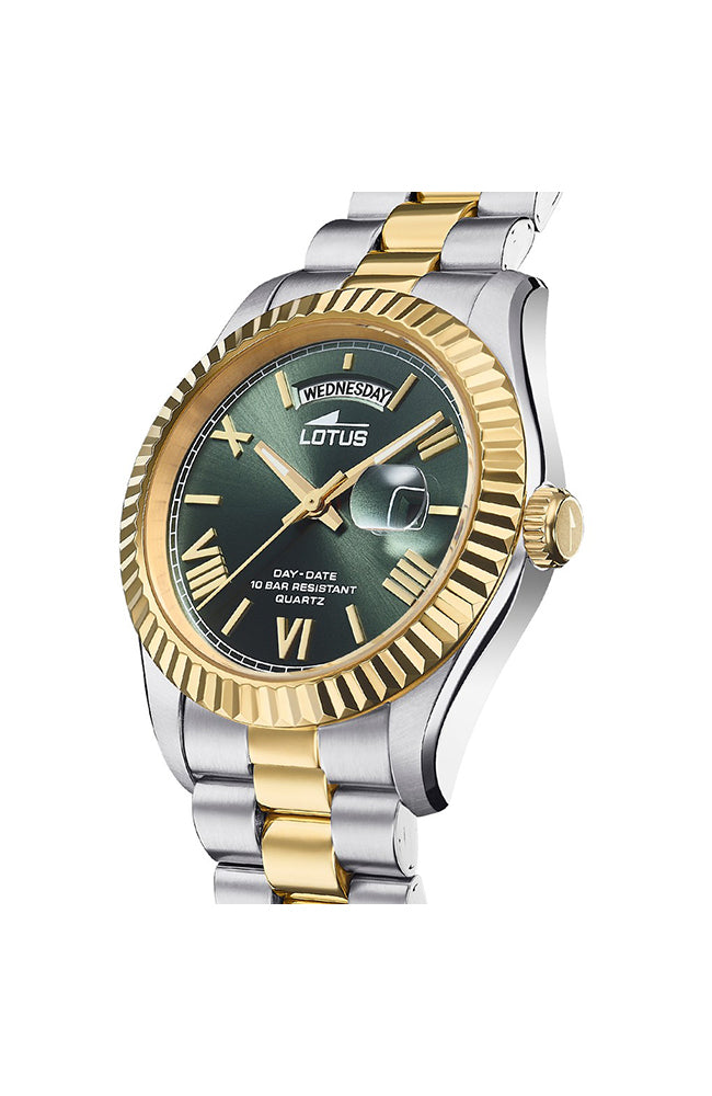 Lotus Mens Watch Gold and Silver Strap/Face