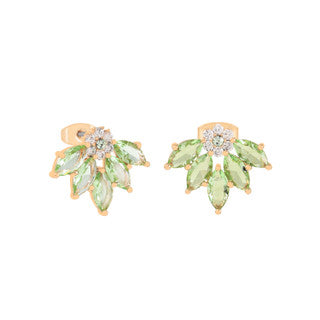 Tipperary Maureen O'Hara Vintage Flower Earring Peridot Gold