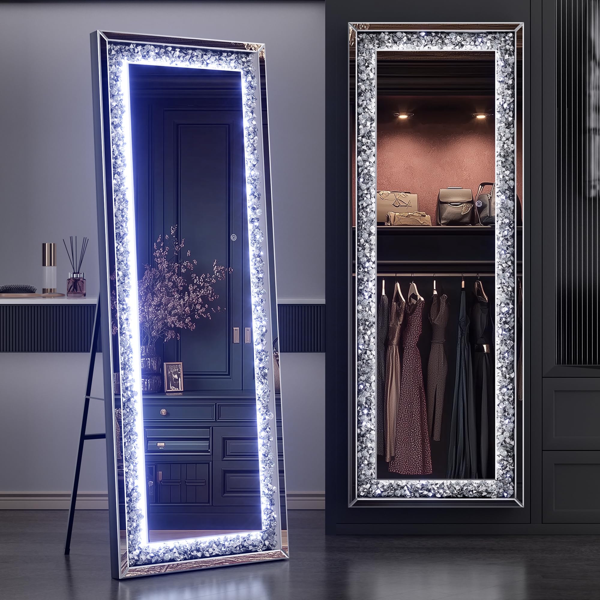 The Grange Collection LED Mirror With Diamond  Dècor