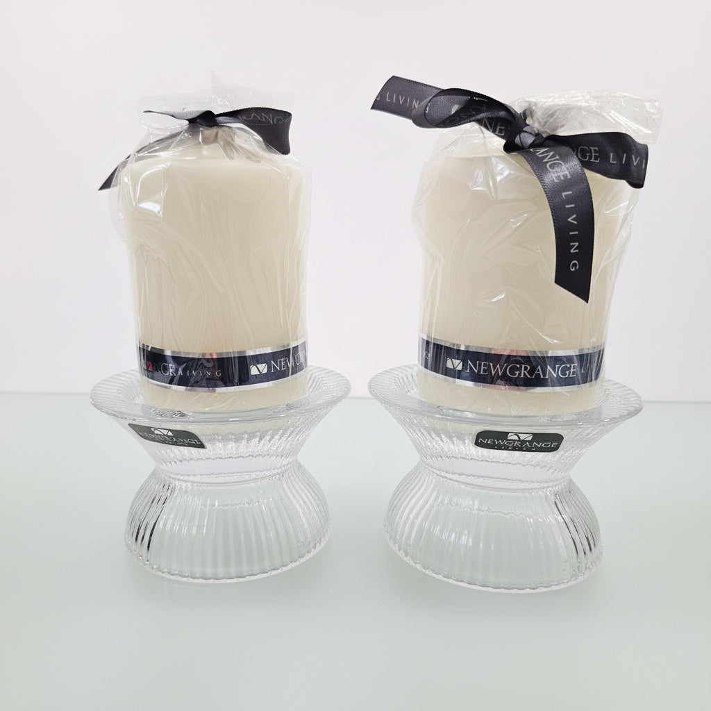 Emma Round Pillar Candleholder Pair