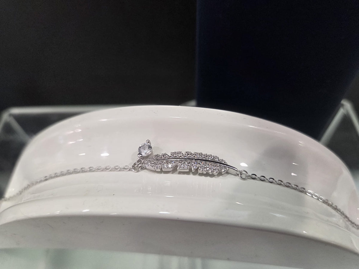 Sterling Silver CZ leaf Bracelet