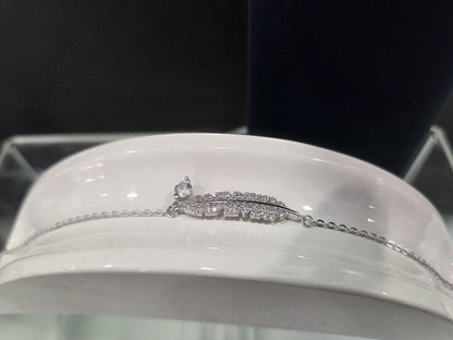 Sterling Silver CZ leaf Bracelet