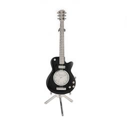 Miniature Clock Black Guitar