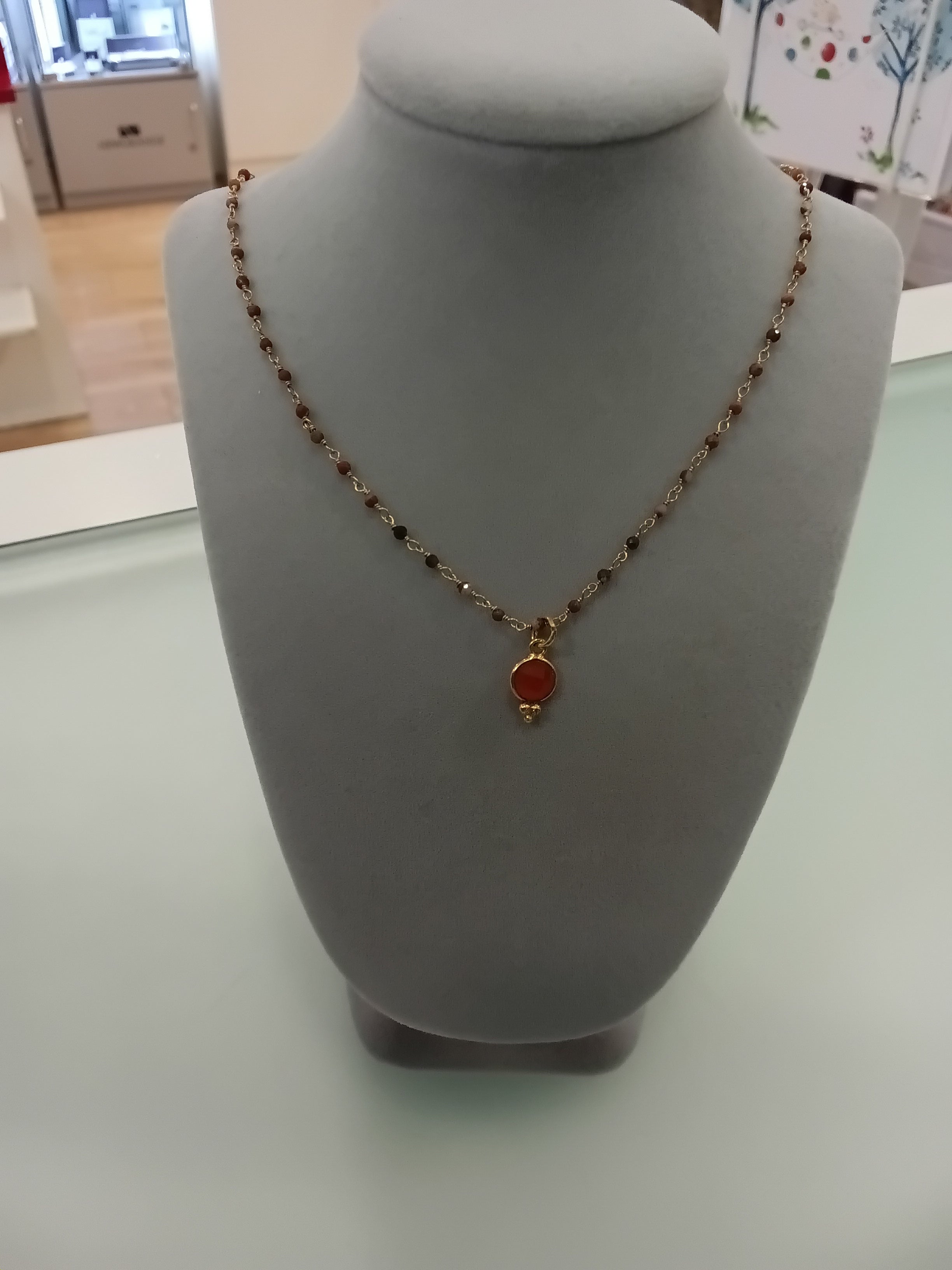 Carnelian Gold Plated Necklace