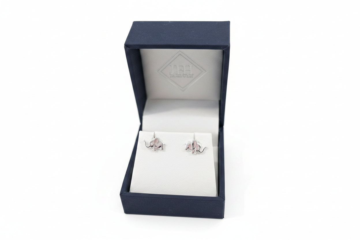 Sterling Silver Elephant Stud Earrings