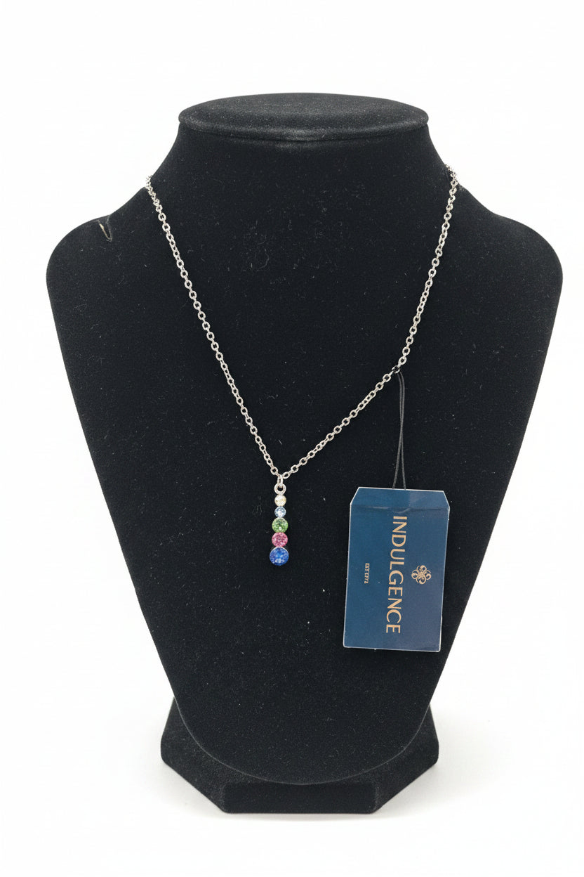 Silverplated Pendant with Coloured Stones