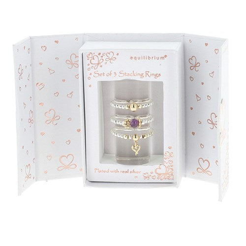 Equilibrium Stacking Rings 2 Tone Rings & Hearts