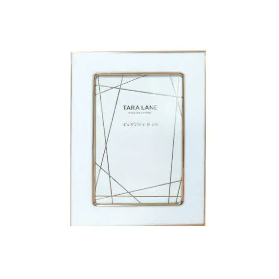 Ella Photo Frame White/Gold 4×6