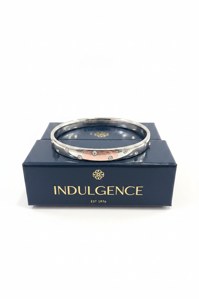 Silverplated Bangle with Clear Stones