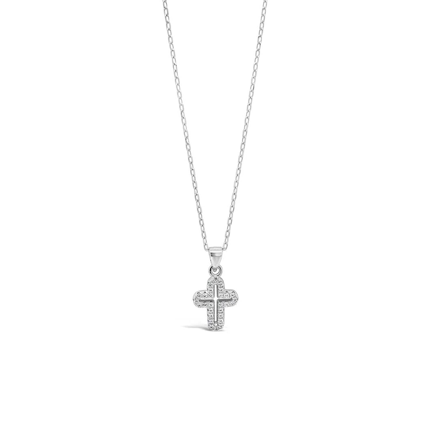 Absolute Kids Silver Dimante Cross