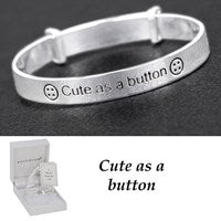 Christening Braclet Cute as a Button