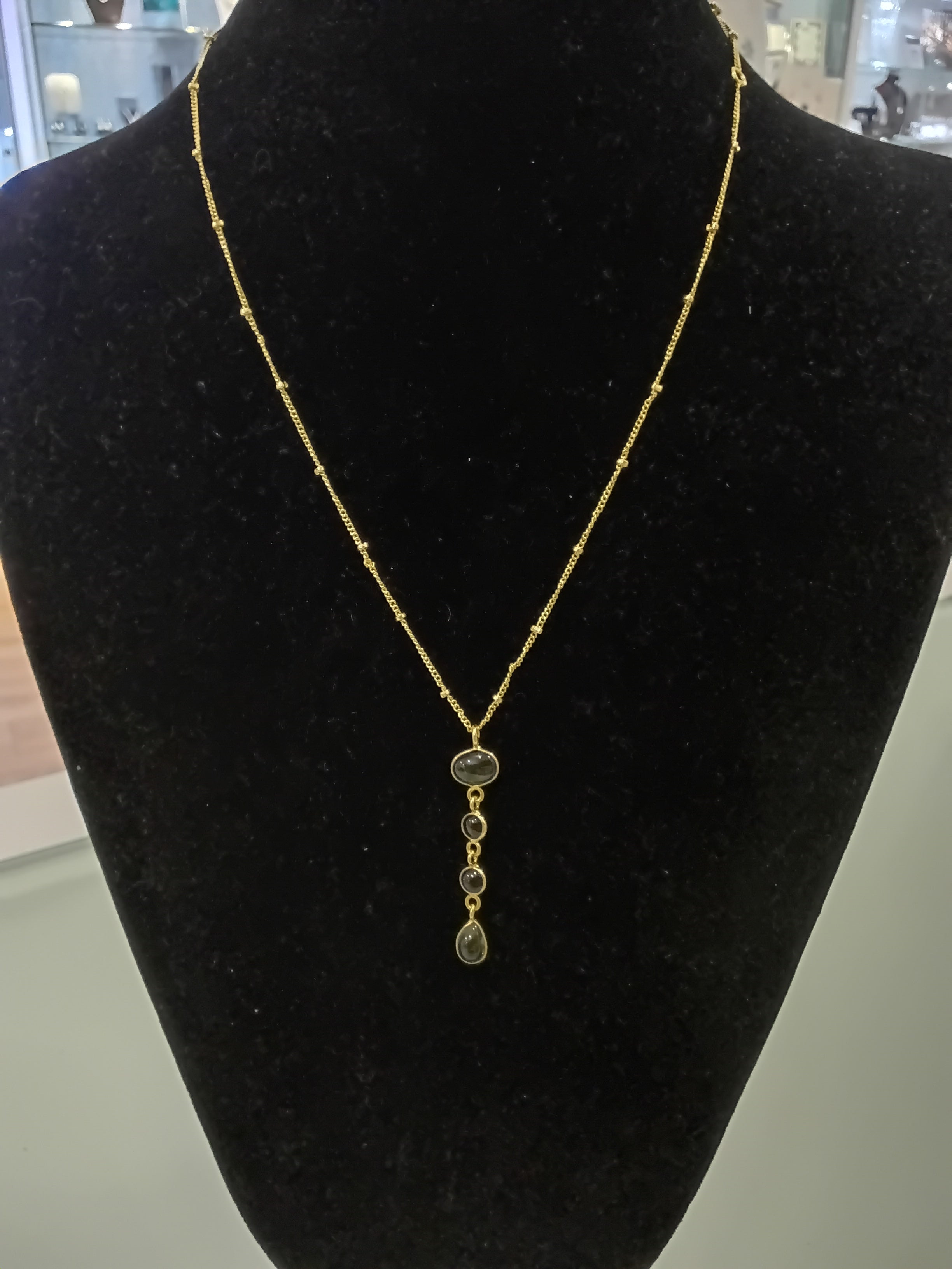 Multi-Tourmaline Gold Plated Necklace