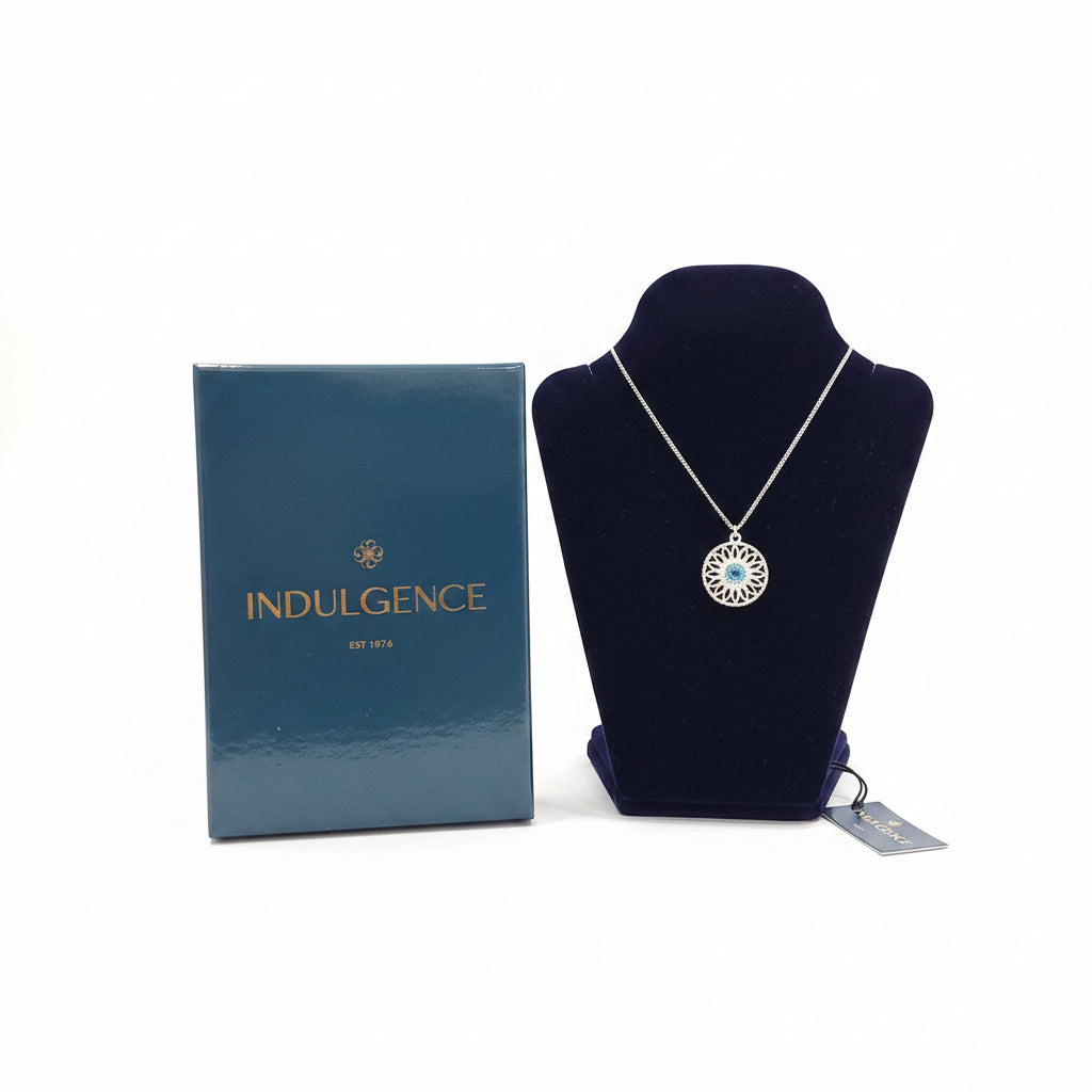 Silverplated  pendant with blue stone