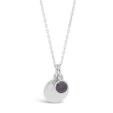 Sterling Silver February Birthstone  Pendant