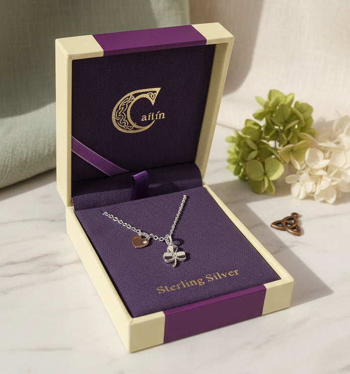 Shamrock  & heart pendant