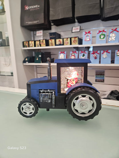 Blue Tractor Snow Globe