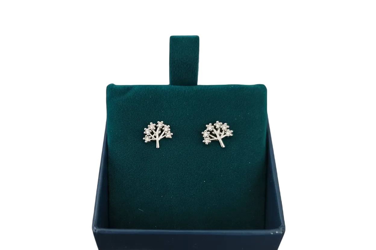 Silver Tree of Life Stud Earrings