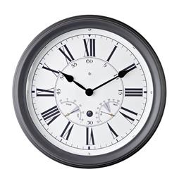 Grey Wall Clock 35cm with LED Lights Roman Dial