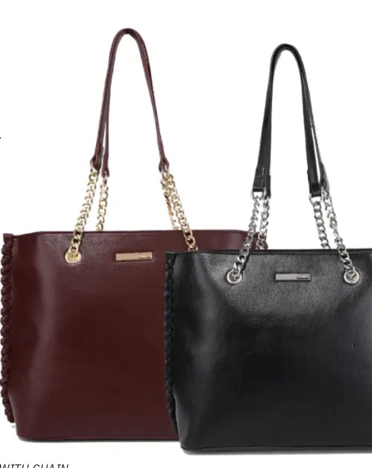 Vail Tote Black/Burgundy