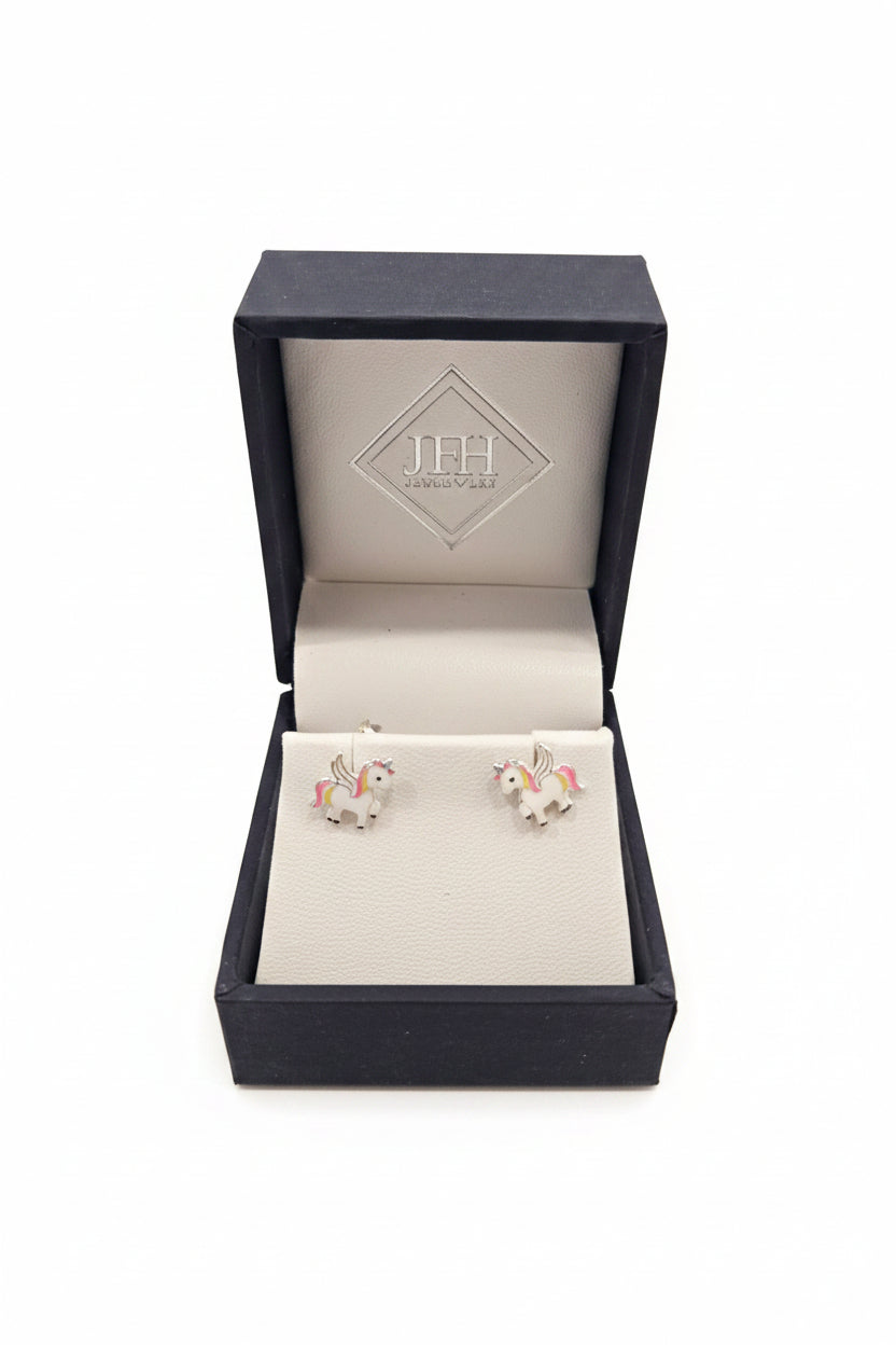 Sterling Silver Multicoloured Unicorn Earrings