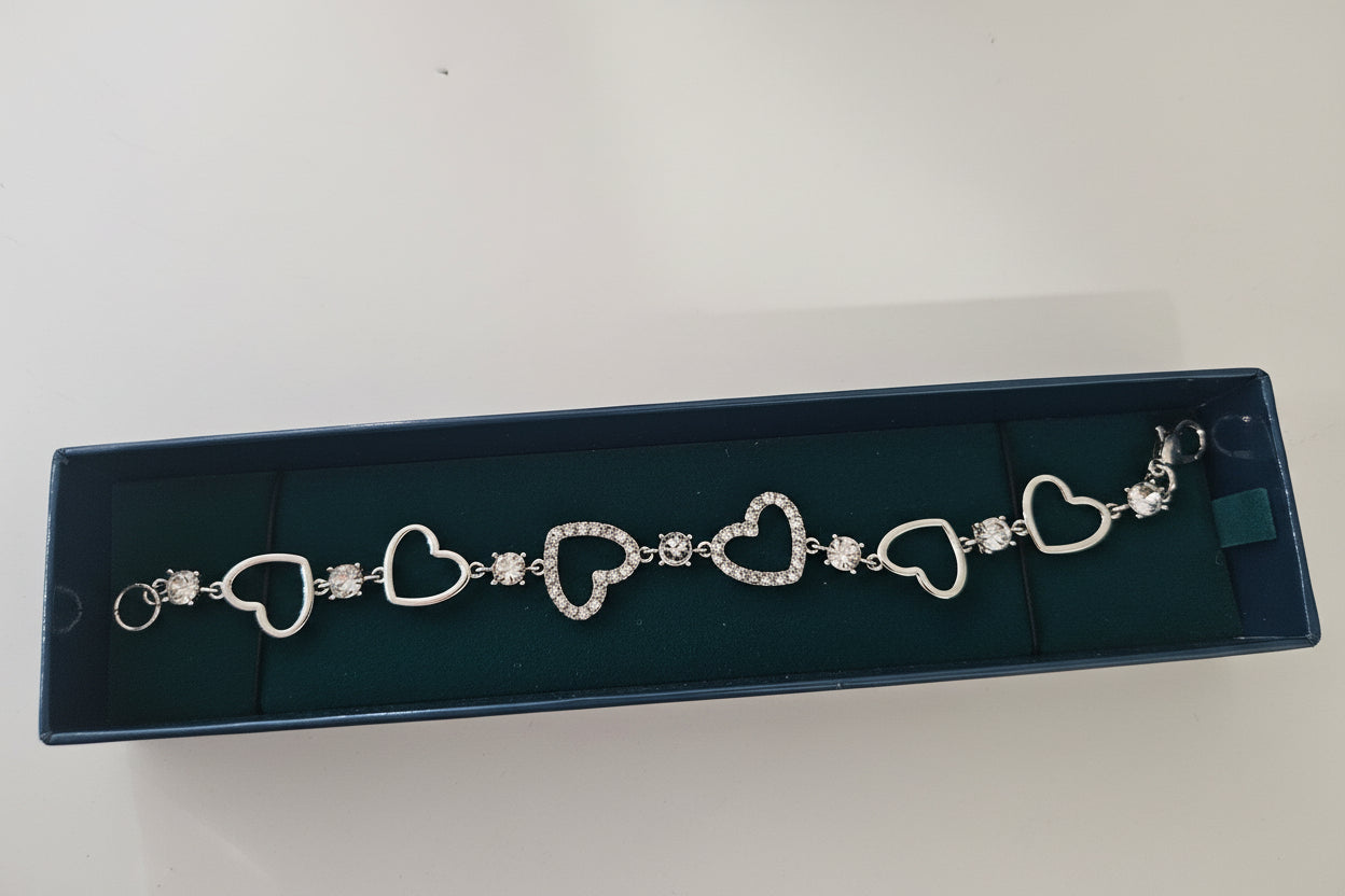 Silver Heart Chain Bracelet