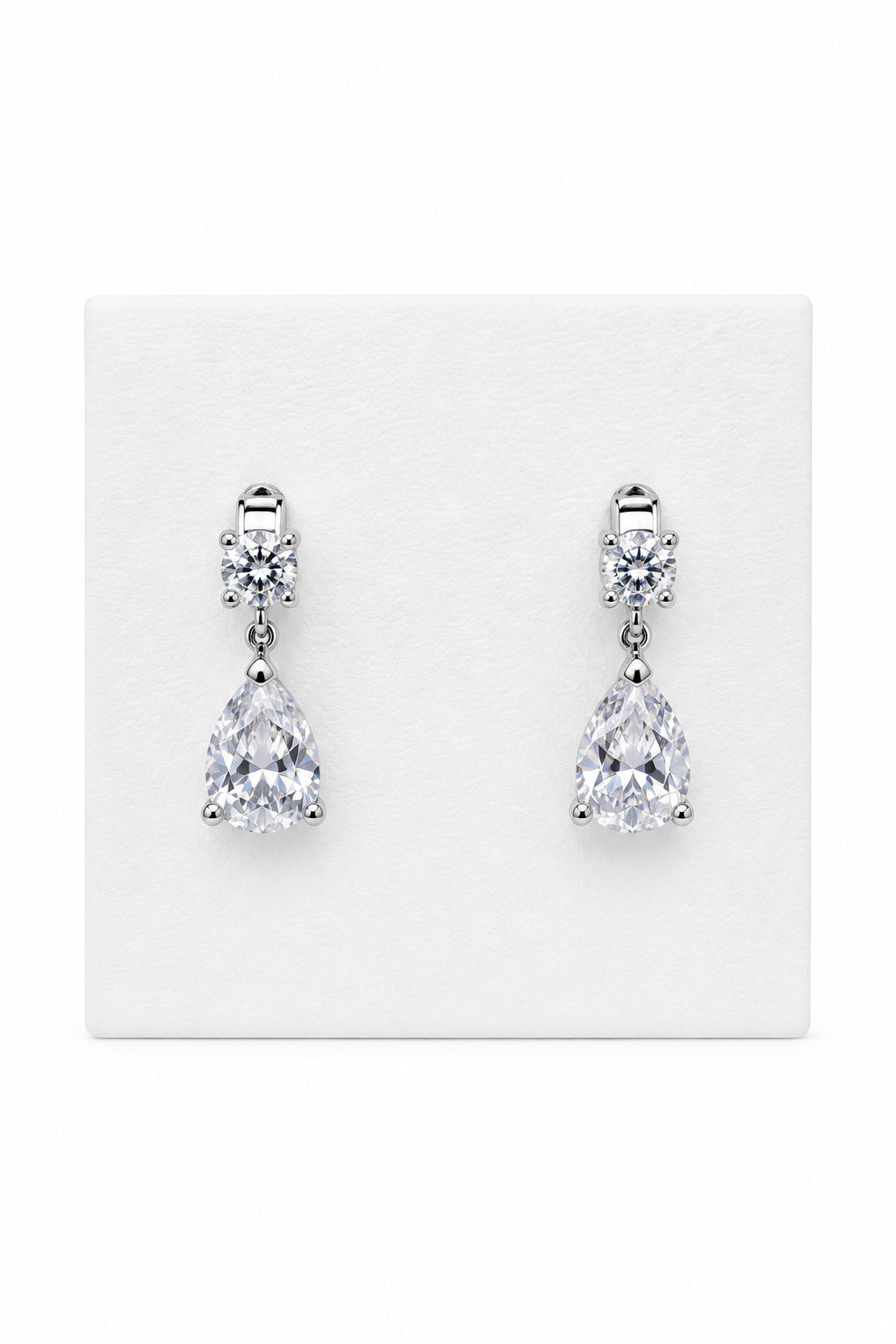 Sterling Silver Drop Cubic Zirconia Earrings
