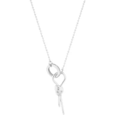 Tipperary Crystal Circle & Knot Pendant Silver