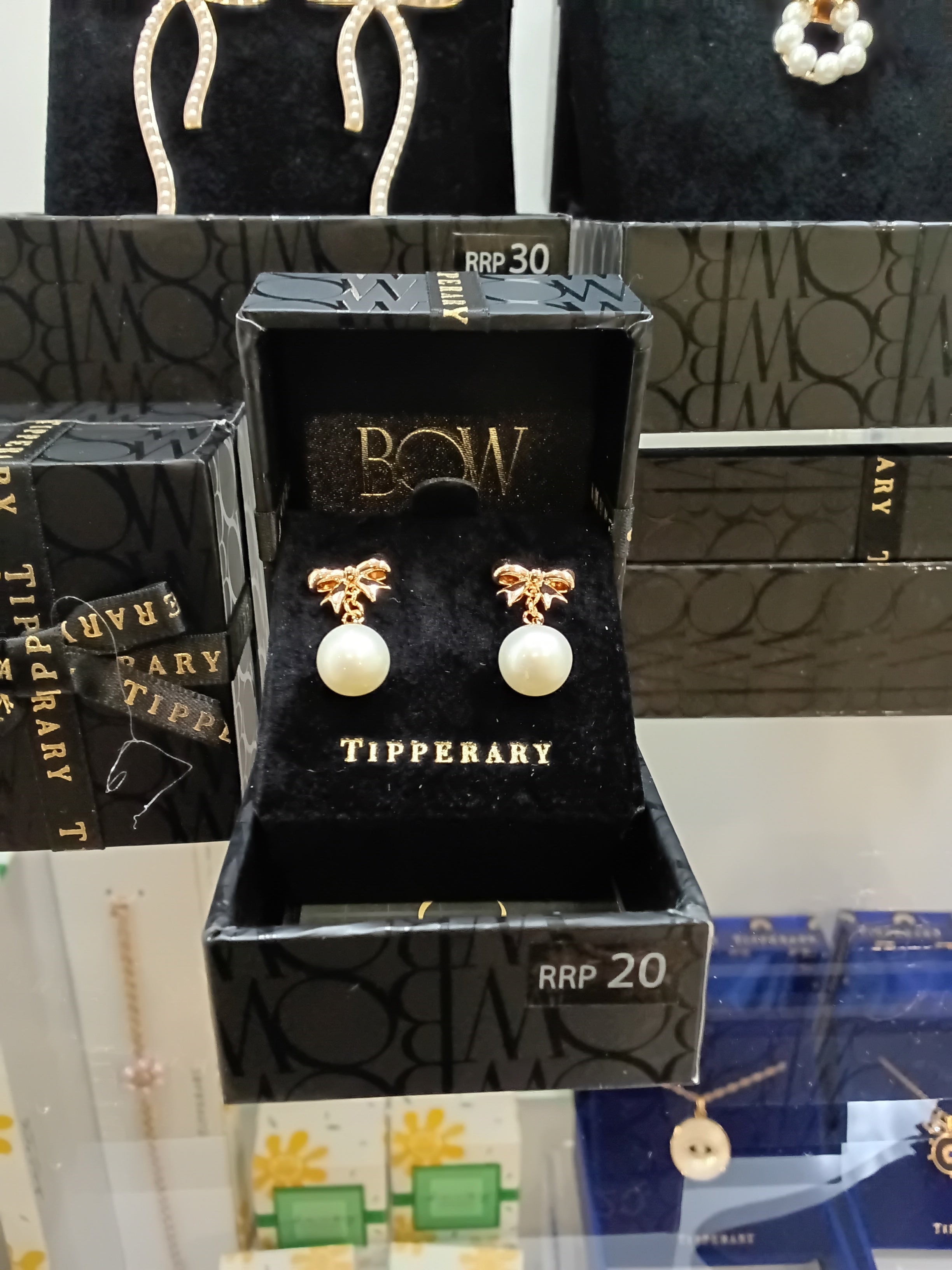 Tipperary Bow Pear Drop Earrings Gold