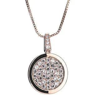 Newgrange Rose Gold Dimante Round Pendant