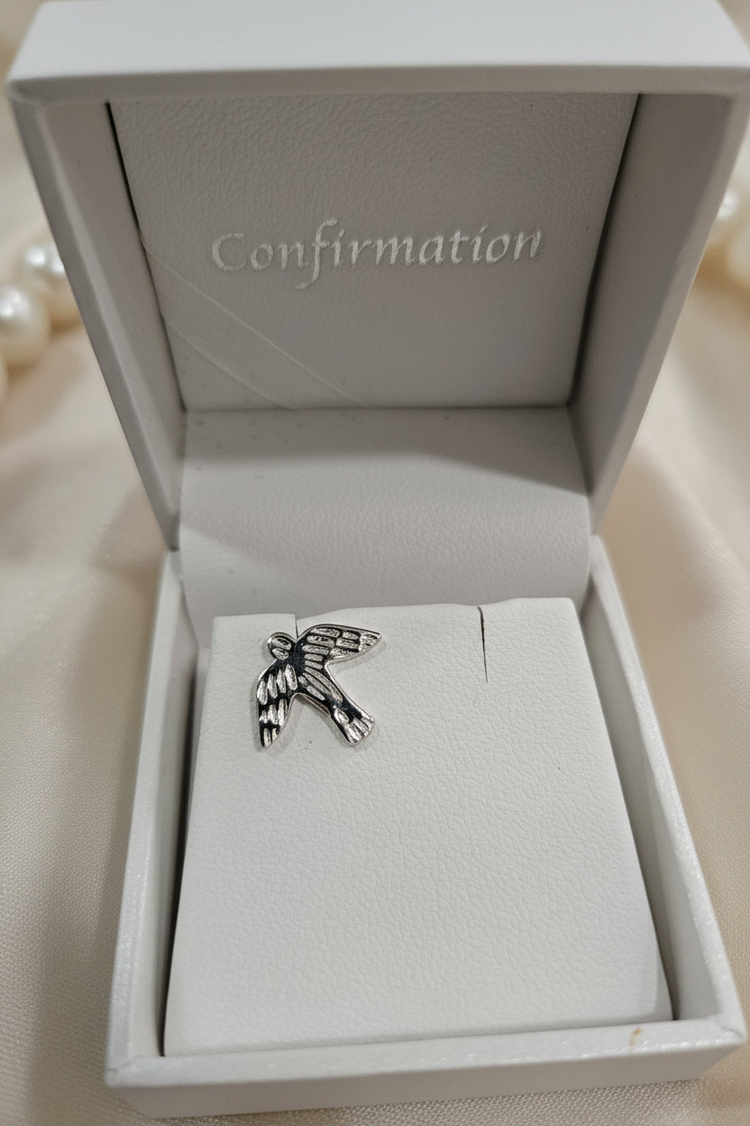 Sterling Silver Confirmation Tie Tack Dove