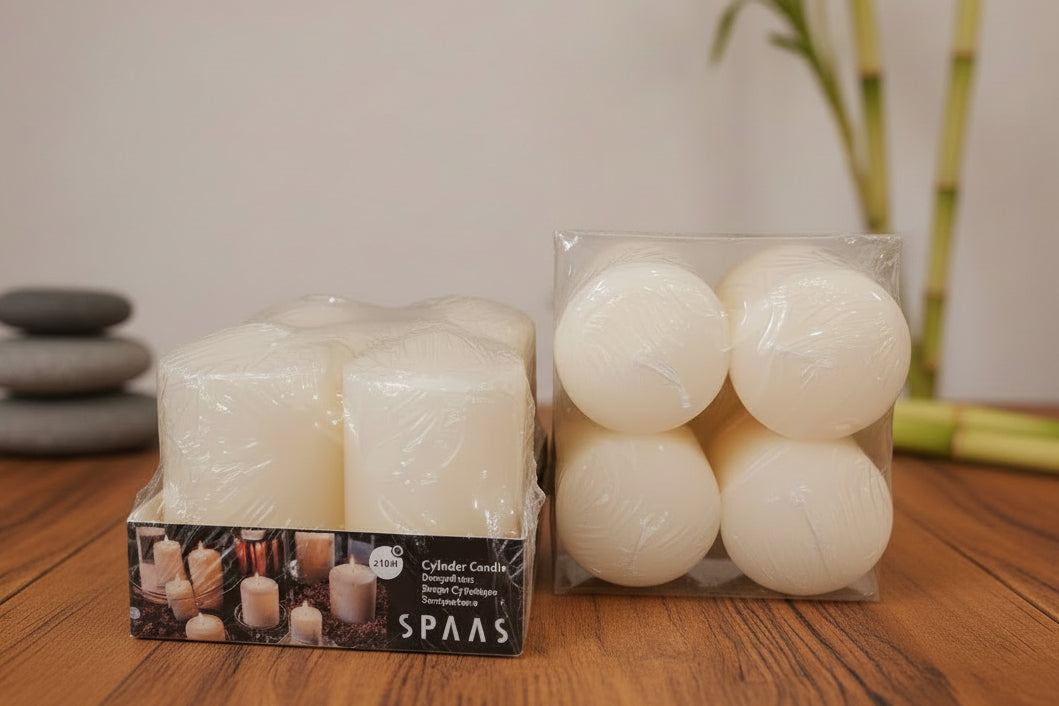 Cylinder Candle Set of 4 Plain