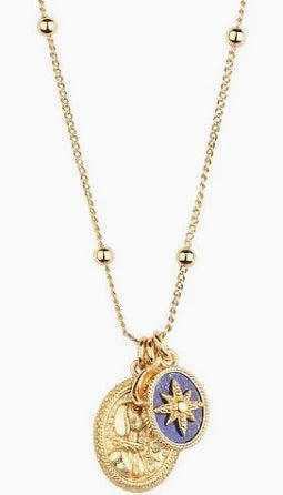 Newbridge Gold Plated  Pendant with Lapis Lazuli Charm
