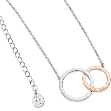 Tipperary Crystal Interlocking Circles Pendant Silver Nd Gold