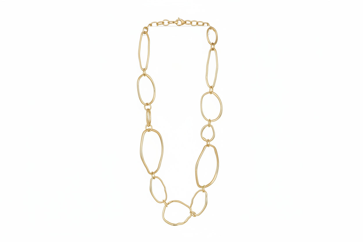 Gold Long Large Loops Necklace