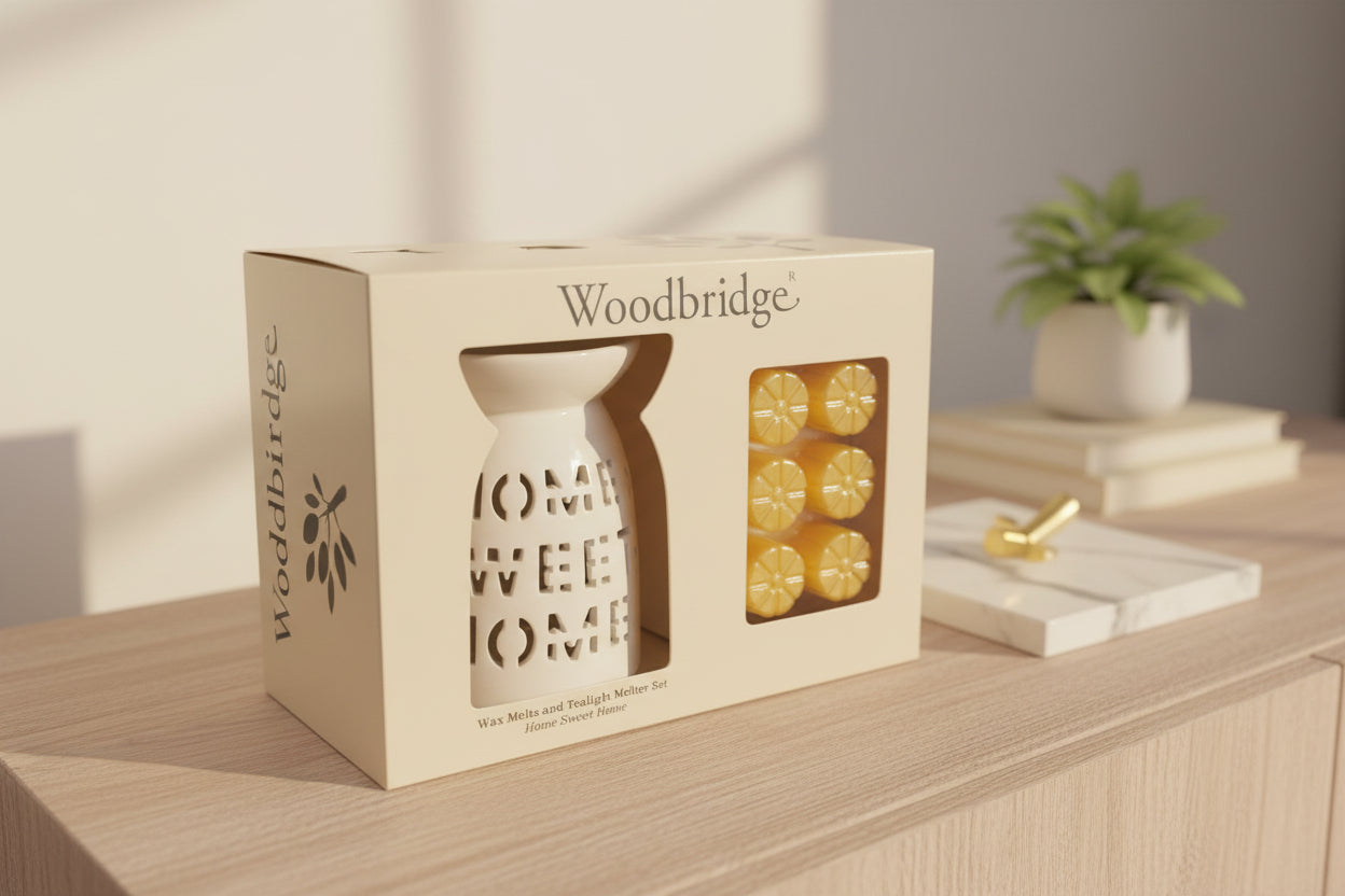 Woodbridge Wax Melts & Tealight Melter Set "Home Sweet Home"