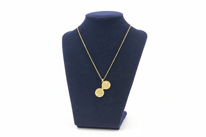 Gold Locket with Enamel Locket Necklace