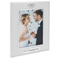 Silver & White Event Frame Hearts 5×7 Engagement