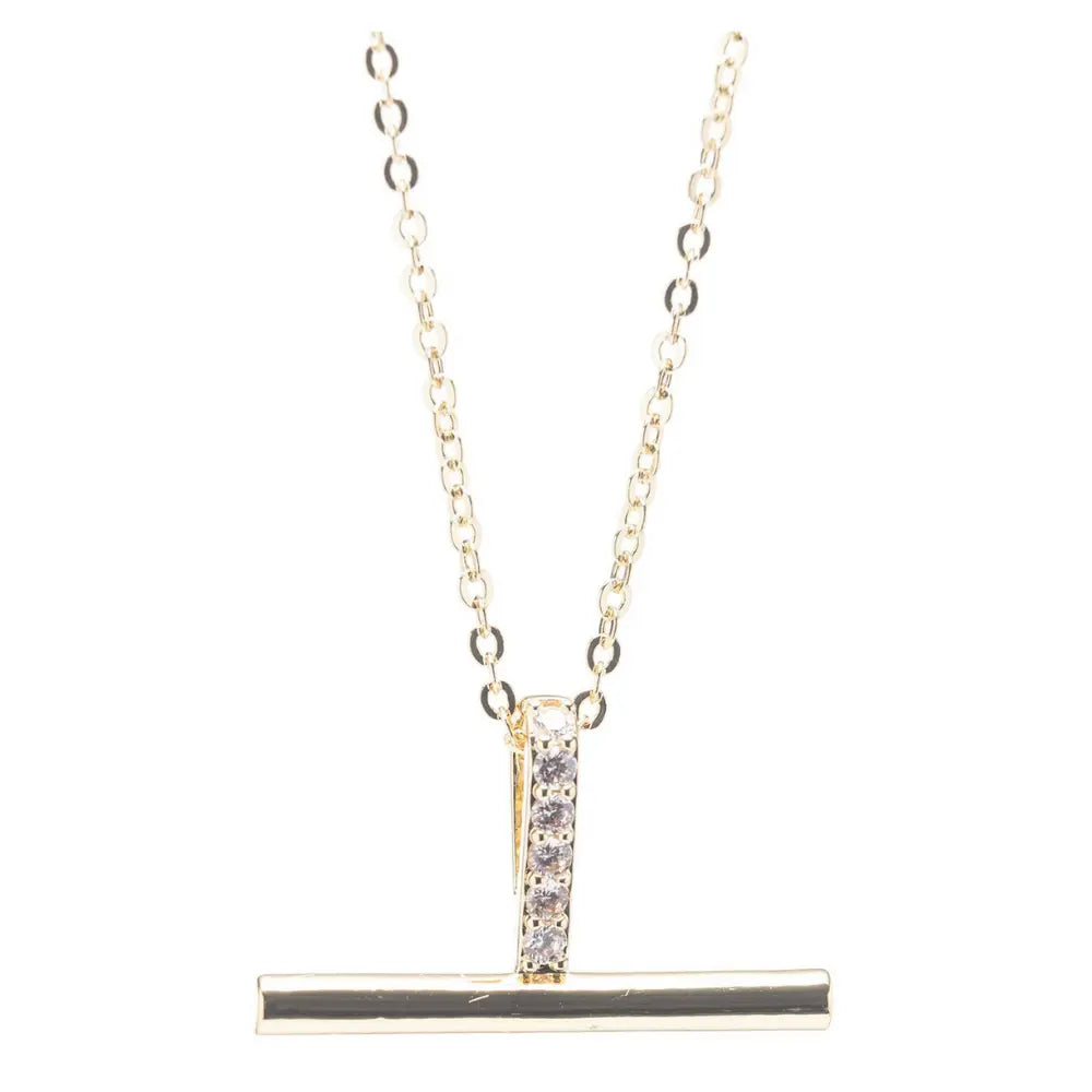 Newgrange Gold T Bar Necklace