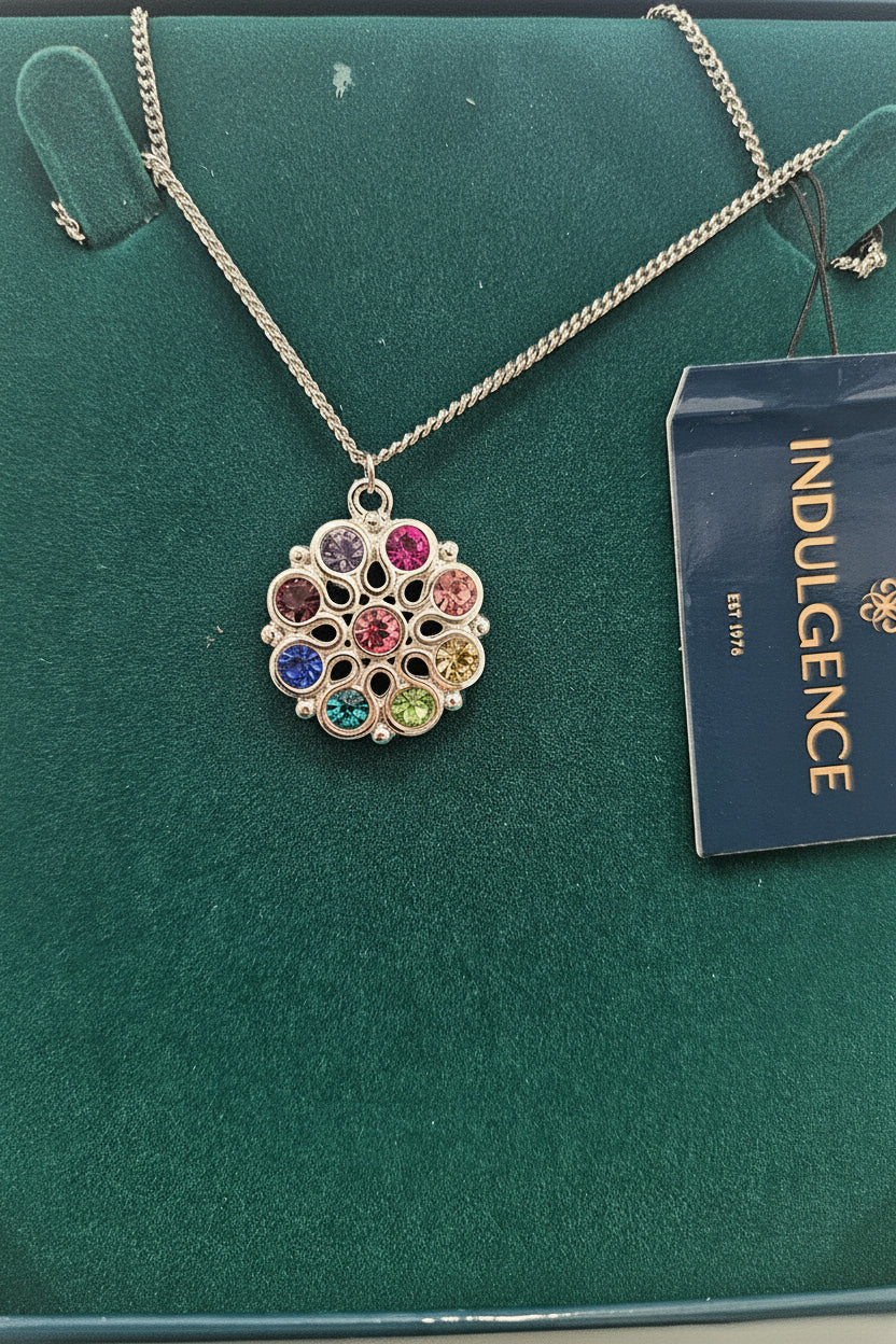 Silverplated Coloured Stone Pendant