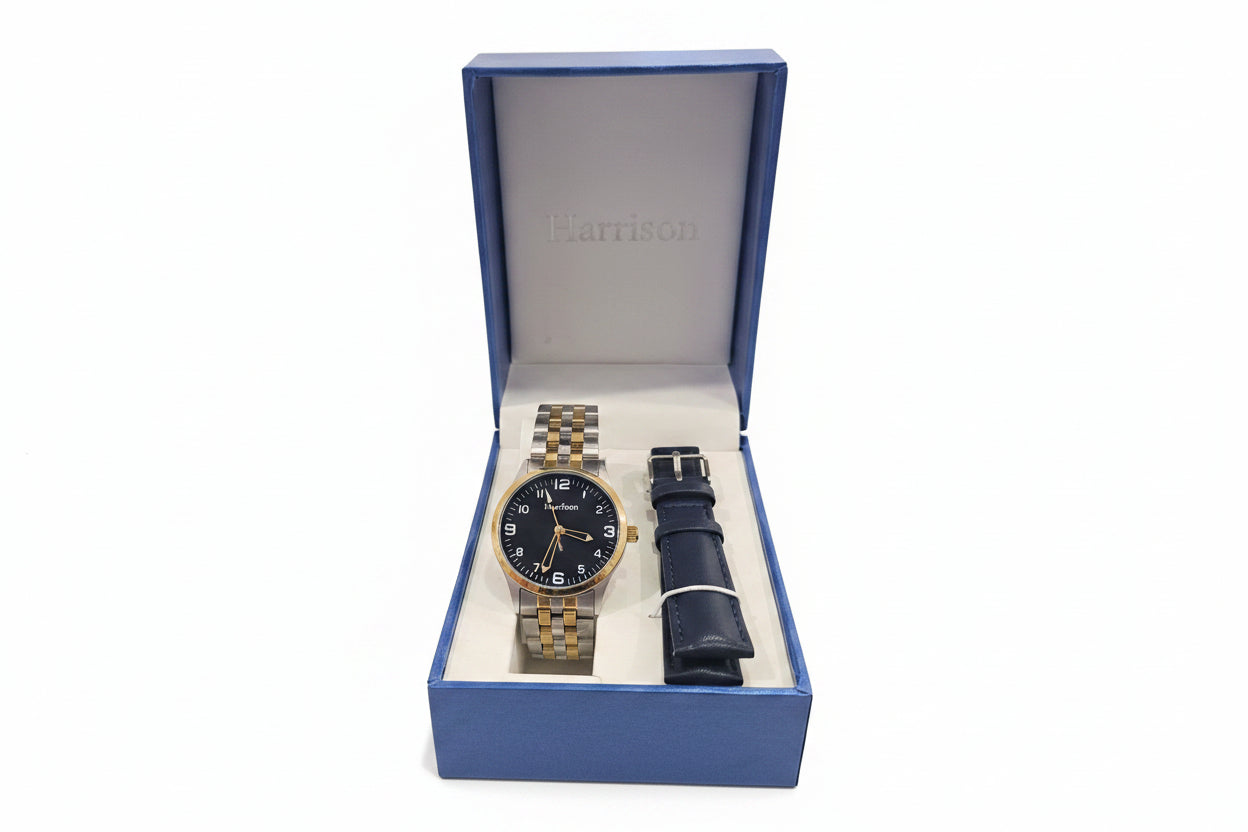 Watch with Two Tone Dial & Extra Strap