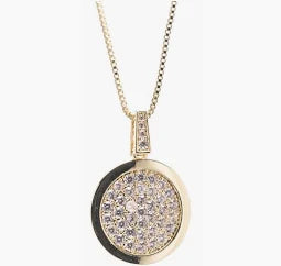Newgrange Yellow  Gold  Round Dimante Pendant