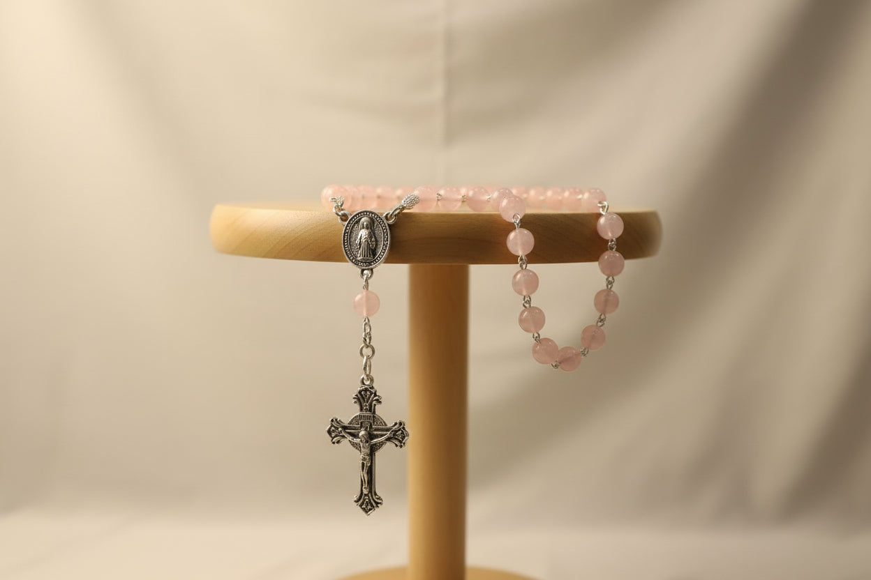 Pink First Holy Communion  Rosery Beads