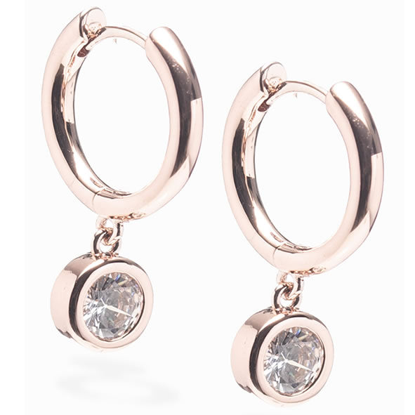 Rose Gold Round Diamond Earrings