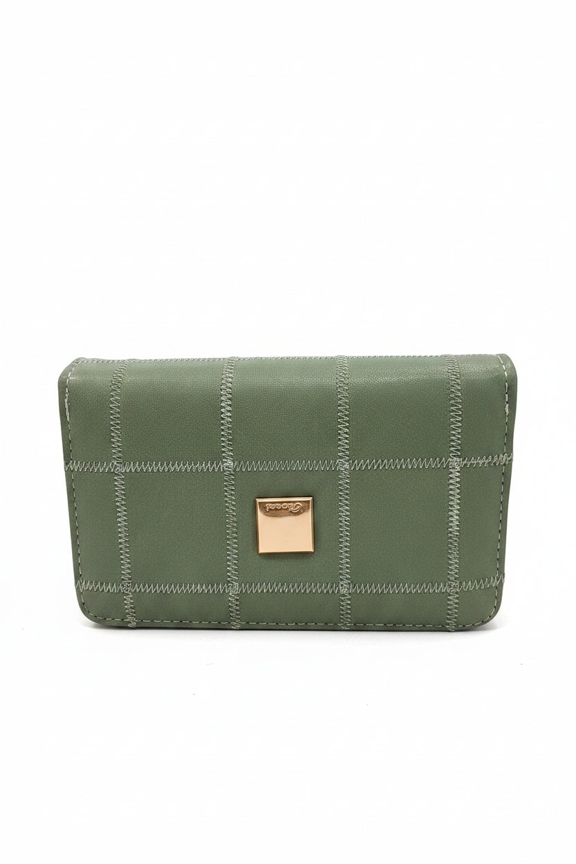 Gionni Jet Zip & Button Purse Sage