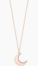 Tipperary Crystal Half Moon Pendant Rosegold