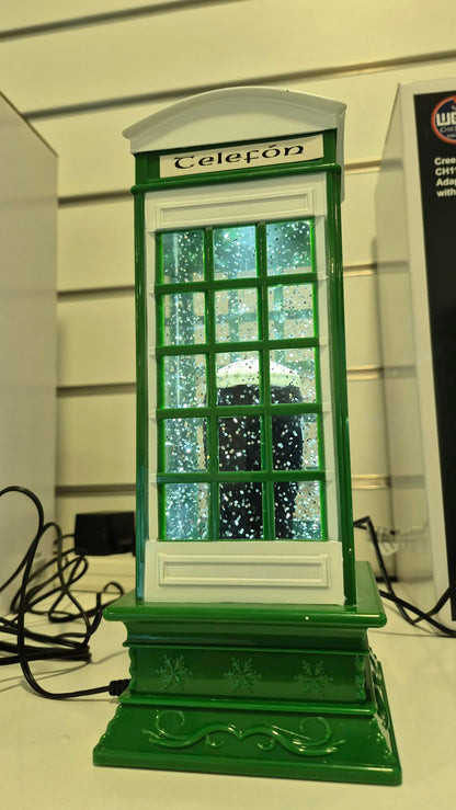 Green Telephone Box with Pint Guinness